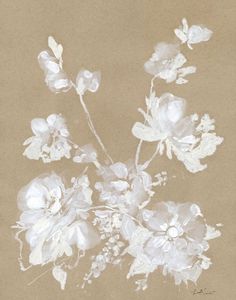 an image of white flowers on brown paper