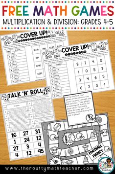 the free printable math games for students to practice their addition and division skills with