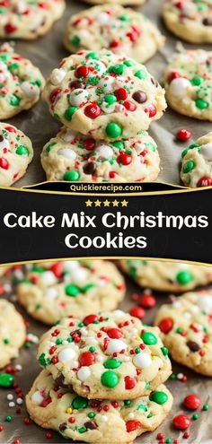 Cake Mix Christmas Cookies are a quick and fun way to bake festive treats using just a few ingredients. They’re soft, chewy, and easy to customize with holiday colors and sprinkles! White Cake Mix Christmas Cookies, Easy Christmas Cookies Cake Mixes, Christmas Cookie Bars Easy Cake Mixes, Cake Box Cookies Christmas, Cake Mix Christmas Cookies 4 Ingredients, Christmas Cake Cookies Recipe, Easy Cake Mix Christmas Cookies, Box Cake Christmas Cookies, Christmas Cake Box Cookies