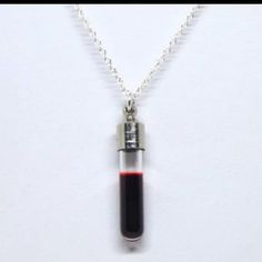 Blood Vile Necklace, Blood Accessories, Creepy Accessories, Devils Minion, Blood Vial Necklace, Emo Necklace, Blood Jewelry, Vampire Accessories, Spooky Accessories