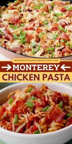 Here's a quick weeknight dinner with Monterey Chicken Pasta Recipe! This yummy comfort food combines shredded chicken, smoky BBQ sauce, crispy bacon, and Monterey Jack Cheese for a comforting, flavorful meal. Try it today! Smokey Bbq Sauce, Monterey Chicken, Easy Comfort Food, Monterey Jack, Chicken Pasta Recipes, Yummy Comfort Food, Quick Weeknight Dinners, Monterey Jack Cheese, Easy Pasta Recipes