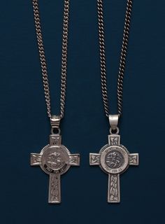 Saint Michael Cross Sterling Silver Pendant Necklace - Guardian Angel cross St. Michael protection pendant - Sterling Silver Jewelry gifts Cross: 31mmx20mm Medal: Oxidized Sterling Silver or Rhodium plated over 925 Sterling Silver (choose from from down menu) Chain: 2mm curb chain with lobster clasp. Length: Available in 18. 20, 22, 24 and 26 inches. Chain: Oxidized Sterling Silver or Rhodium plated over 925 Sterling Silver (choose from from down menu) Model is wearing 20 inch chain. Note that d Symbolic Cross Pendant Necklace, Symbolic Engraved Cross Pendant Necklace, Silver Cross Necklace With Coin Pendant, Nickel-free Cross Pendant Spiritual Jewelry, Nickel Free Spiritual Cross Pendant Jewelry, Nickel-free Spiritual Cross Pendant, Nickel-free Spiritual Cross Pendant Jewelry, Nickel Free Spiritual Pendant Cross Necklace, Protection Pendant