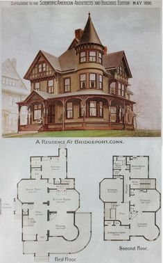 an old victorian house with two floors and three stories, the second floor has four windows