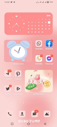 an image of a pink background with various icons and symbols on it's side