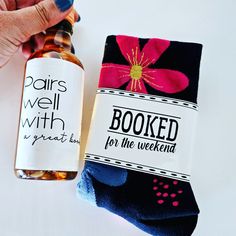 a pair of socks and a bottle of booze