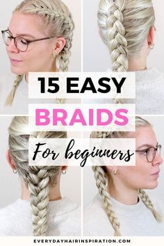 Everyday Braided Hairstyles, Easy Braids For Beginners, Braids For Beginners, Braid Your Own Hair, How To Braid, Remodel Kitchen