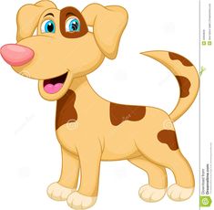 cartoon dog with big blue eyes and brown spots