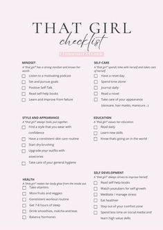 a printable that girl checklist