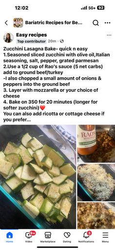 the recipe for zucchini casserole is shown