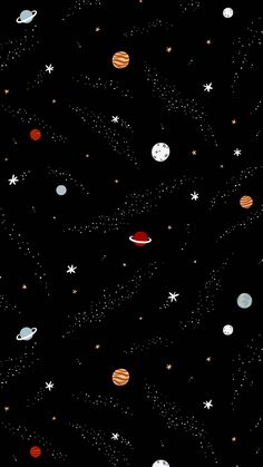 an image of planets and stars in the night sky