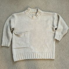 Brand New!!! Oversized Knit Sweater! Beige Chunky Knit Sweater For Layering, Cream Textured Knit Sweater For Everyday, Everyday Cream Textured Knit Sweater, Neutral Chunky Knit Sweater For Layering, Everyday Chunky Knit Sweater, Cozy Knit Sweater For Everyday, Beige Soft Knit Sweater For Everyday, Cozy Knit Everyday Sweater, Cozy Everyday Knit Sweater