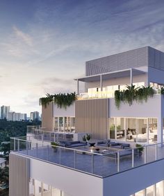 an artist's rendering of a modern apartment building with balcony and balconies