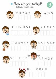 the crossword game is shown with different facial expressions