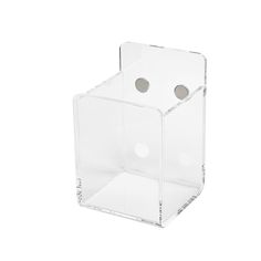 a clear box with two holes in it