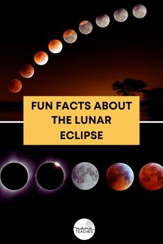 an eclipse with the words fun fact about the lunar eclipse