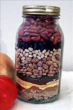 a jar filled with lots of different types of candy