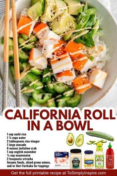 a bowl filled with vegetables and rice next to chopsticks on top of a table