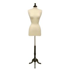 a white mannequin on a black stand