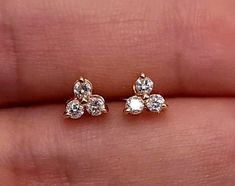 Three Diamond Stud Earrings, Gold Sign, Moissanite Earrings, Diamond Earring, Diamond Stud Earrings, Diamond Stud, Jewellery Designs, Fine Jewellery Earrings, Significant Other