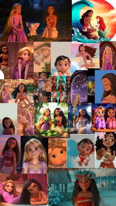 many different pictures of disney princesses and their names