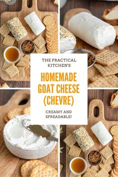 the ingredients for homemade goat cheese cheesy crackers