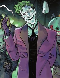 the joker and his friends are all dressed up in their costumes for an animated movie