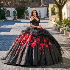 Gothic Beaded Black and Red Wedding Dresses Lace Appliques Princess Bridal Gowns.  "This pin contains affiliate links, which means I may earn a commission at no cost to you extra for you".   #affiliate #advertising" Black Dresses With Red Roses And Sunflowers, Red Quinceanera Dresses Mexican Butterfly, Red Charro Quinceanera Dress Quincedresses.com, Burgundy Quinceanera Dresses Sheergirl, Quiencera Dresses Mexican Black, Quencinera Dresses Mexican Red, Charro Quinceanera Dresses With Sleeves, Stranger Things Quinceanera Dress, Charro Quiencera Dresses