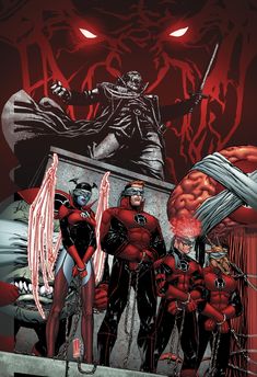 the cover to dared's new comic series is shown in red and black colors