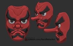 This is a 3d model of a Tengu mask. Get exclusive access to all my 3D files by joining my Patreon. That's right, all of them! Check out more details on my Patreon account and start creating amazing projects today. Join my Patreon community at www.patreon.com/NerdRebelArt You need a 3d printer to be able to print this, no physical items are send. The mask is scaled fit a head with 60cm circumference, but please check the size before printing. The files are for personal use only. Join my patreon f Japan Mask, Yokai Mask, Demon Mask, Japanese Tengu, Tengu Mask, Demon Slayer Swordsmith Mask, Red Oni Mask Wallpaper, 3d Files, Japan Demon Mask