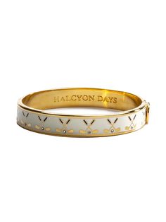 Shop the Halcyon Days Golf Club Bangle at Weston Table 2024 Jewelry, 19th Hole, Halcyon Days, Hinged Bracelet, Gold Bangle, Cream And Gold, Golf Club, Gold Bangles, Gold Trim