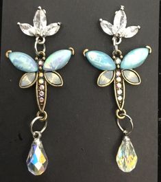 Dragonfly Sparkly Drop Earrings on Studs Jewelry Earrings Dangle, Dangle Drop Earrings, Dangle Earrings, Jewelry Earrings, United States, Ships, Drop Earrings, Blue