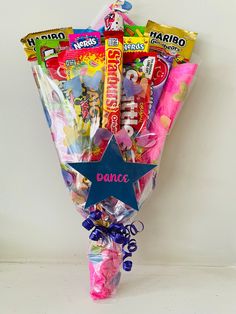 a bunch of candy and candies in a bouquet