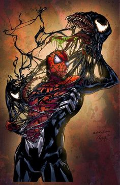 the amazing spider - man is depicted in this painting