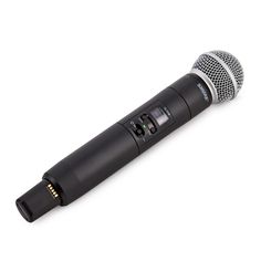 an electronic microphone on a white background