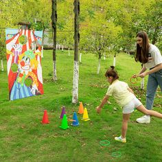 Carnival Ring Toss Game, Backyard Party Games, Outdoor Toys For Toddlers, Yard Game, Colorful Ring, School Carnival, Ring Toss Game, Toys For Toddlers, Vintage Nails