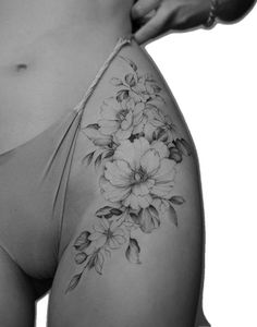 Hip Flower Tattoo, Geometric Tattoo Feminine, Fawn Tattoo, Symmetrical Tattoo, Small Girly Tattoos, Planet Tattoos