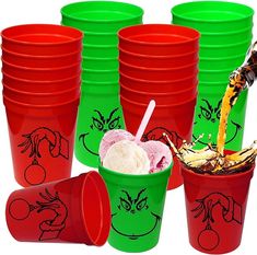 plastic cups filled with ice cream and toppings