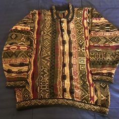 Vintage Coogi Authentic Sweater Made In Australia Multi-Casual Colors Size Xl No Signs Of Any Rips Tears And Holes There’s A Couple Of Loose Threads But Nothing Major. It’s In Great Condition. Coogi Sweater, Sweaters Vintage, Eclectic Fashion, Winter Clothes, Sweater Making, Dream Wardrobe, Fashion Ideas, Knit Sweater, Sweater Cardigan