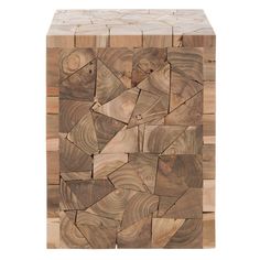 a wooden block that has been made out of pieces of wood with different shapes and sizes