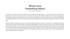 a white paper with the words write here something about