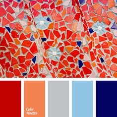 an orange and blue color scheme with different shades