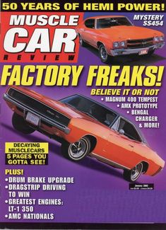 the cover of muscle car magazine