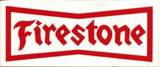 a red and white sign that says firestone