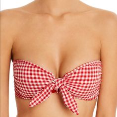 Onia Madeline Top - Red Gingham - Size Small Onia Lily Bottom - Red Gingham - Size Small Both Pieces Are Brand New With Tags. Purchased Individually For $95 Each. Gingham Swimsuit, Retro Swim, Clothes Wishlist, Red Gingham, Bra Tops, American Vintage, Womens Swim, Gingham, Floral Tops