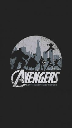 the avengers logo on a black background