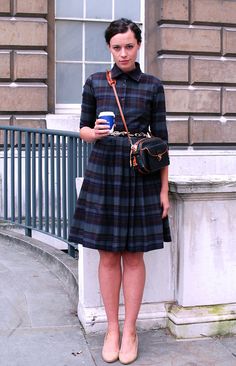 Shirt dress Elegant dress Blue dress Work dress Fit and flare Wool Dress Winter, London Street Fashion, 1950's Dress, Dress Shirt Dress, Dress Modest, Dress Collar, Custom Dress, Preppy Chic, Plaid Outfits