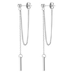 PRICES MAY VARY. [Chain Earrings for Women] - These simple dangly chain earrings are a perfect combination of casual and formal. Wearing the gold chain earrings with your other stud earrings and cartilage earring for an edgy look or just wearing them alone, you can dress them up or down for different styles. [White Gold Chain Earrings Material] - This pair of chain earrings is made of high quality 18K white gold plated copper and S925 sterling silver post. All of our products are lead free, nick Gold Chain Earrings, Cartilage Earring, White Gold Chains, Hypoallergenic Jewelry, Drop Dangle Earrings, Threader Earrings, Earrings Long, Chain Earrings, Gold Plated Chains