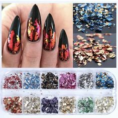 Material:aluminum Color:as picture show Size:12.5*5*1cm Item type:nail art tools Package list:12 grids nail sequins(not include any other accessories) Note: 1.The actual color may be a little different from the picture. 2.Due to manual measurement, the size may have 0-1cm difference. 12 Grids Nail Foil Paper Aluminum Flakes Nail Art Sticker 3D Nail Decorative. Condition is New. Shipped with USPS First Class. Foil Nail Designs, No Chip Nails, Foil Nail Art, Nail Foil, Nail Art Sticker, Sparkle Nails, Foil Paper, Foil Nails, Pedicure Nail Art