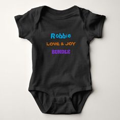 Personalized Name Cute  Fun Colorful Script Sweet  Baby Bodysuit