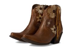 PRICES MAY VARY. ATS technology provides ergonomic support on uneven terrain Leather lining Duratread sole is extremely durable while still letting your foot flex Embroidered stitch pattern Full inside zip Cowgirl Boots Square Toe, Short Cowboy Boots, Boots Zipper, Embroidered Boots, Boots Square Toe, Tan Woman, Shoes Boots Ankle, Western Boot, Boots Leather